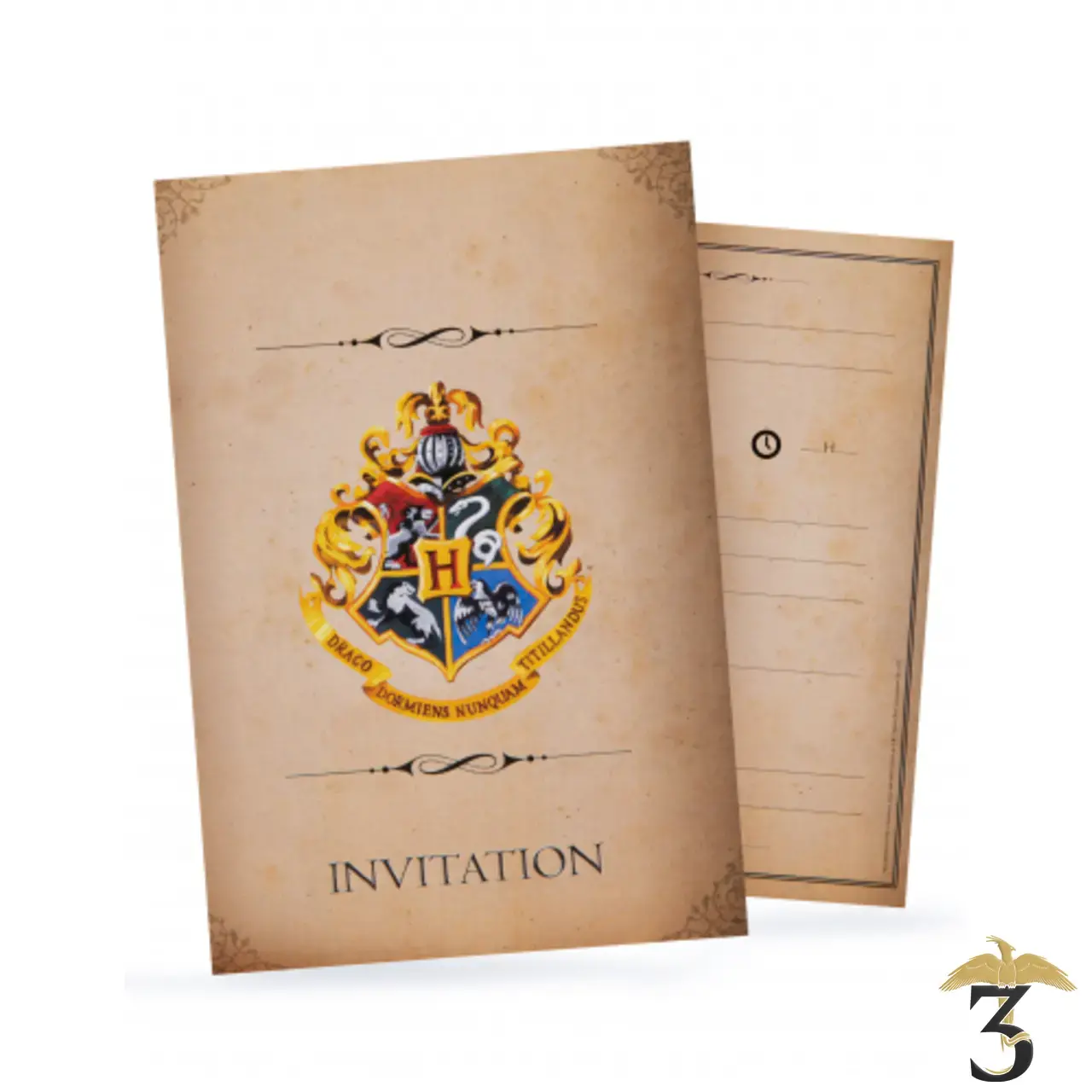 8 cartes d’invitation + enveloppes harry potter 10x16cm - Les Trois Reliques, magasin Harry Potter - Photo N°1