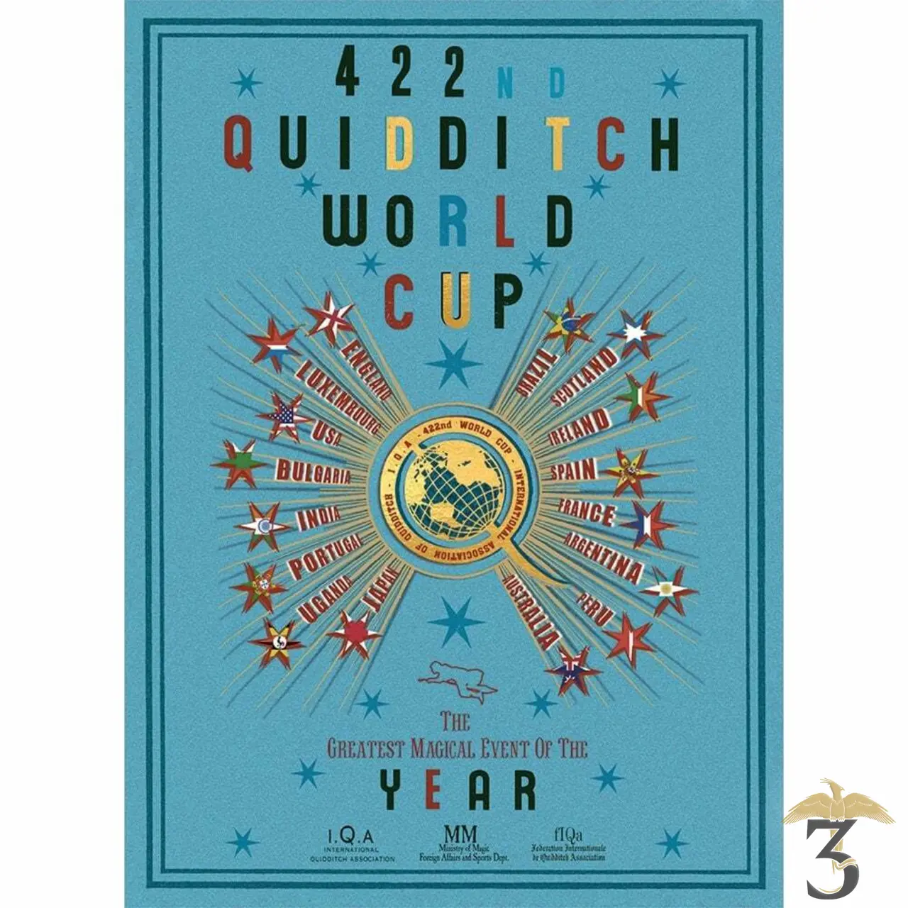 Affiche minalima blue quidditch 50 x 70 - Les Trois Reliques, magasin Harry Potter - Photo N°1