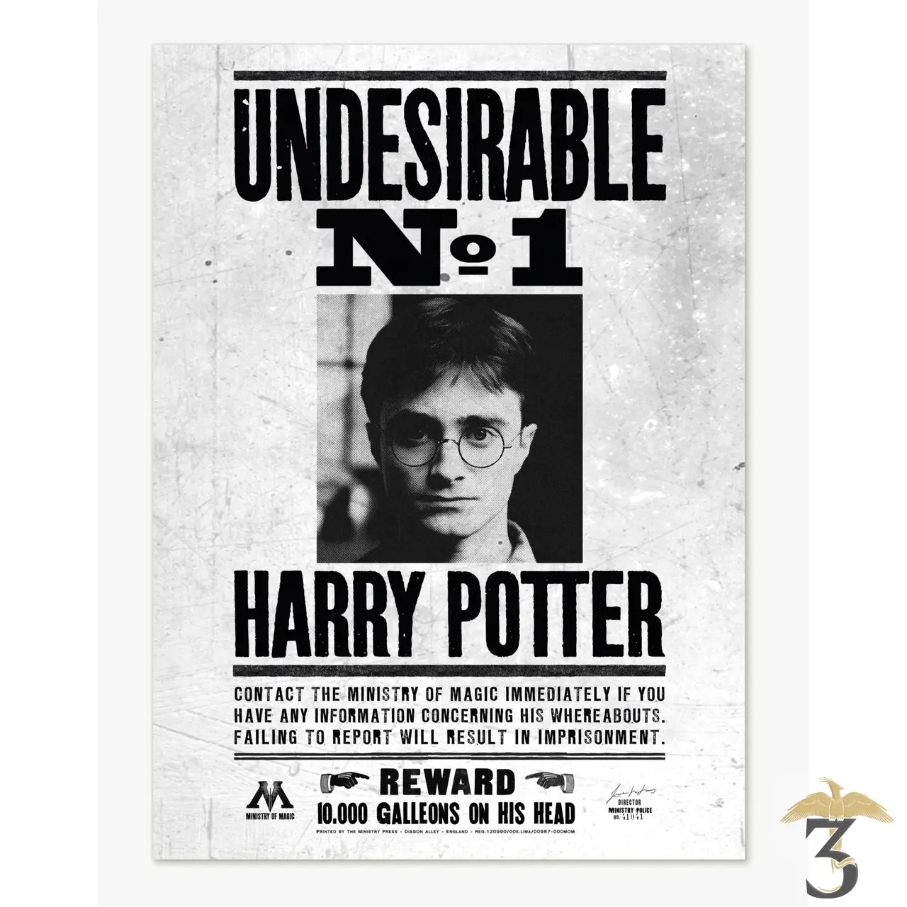 Affiche undesirable n°1 50×70 minlima - Les Trois Reliques, magasin Harry Potter - Photo N°1