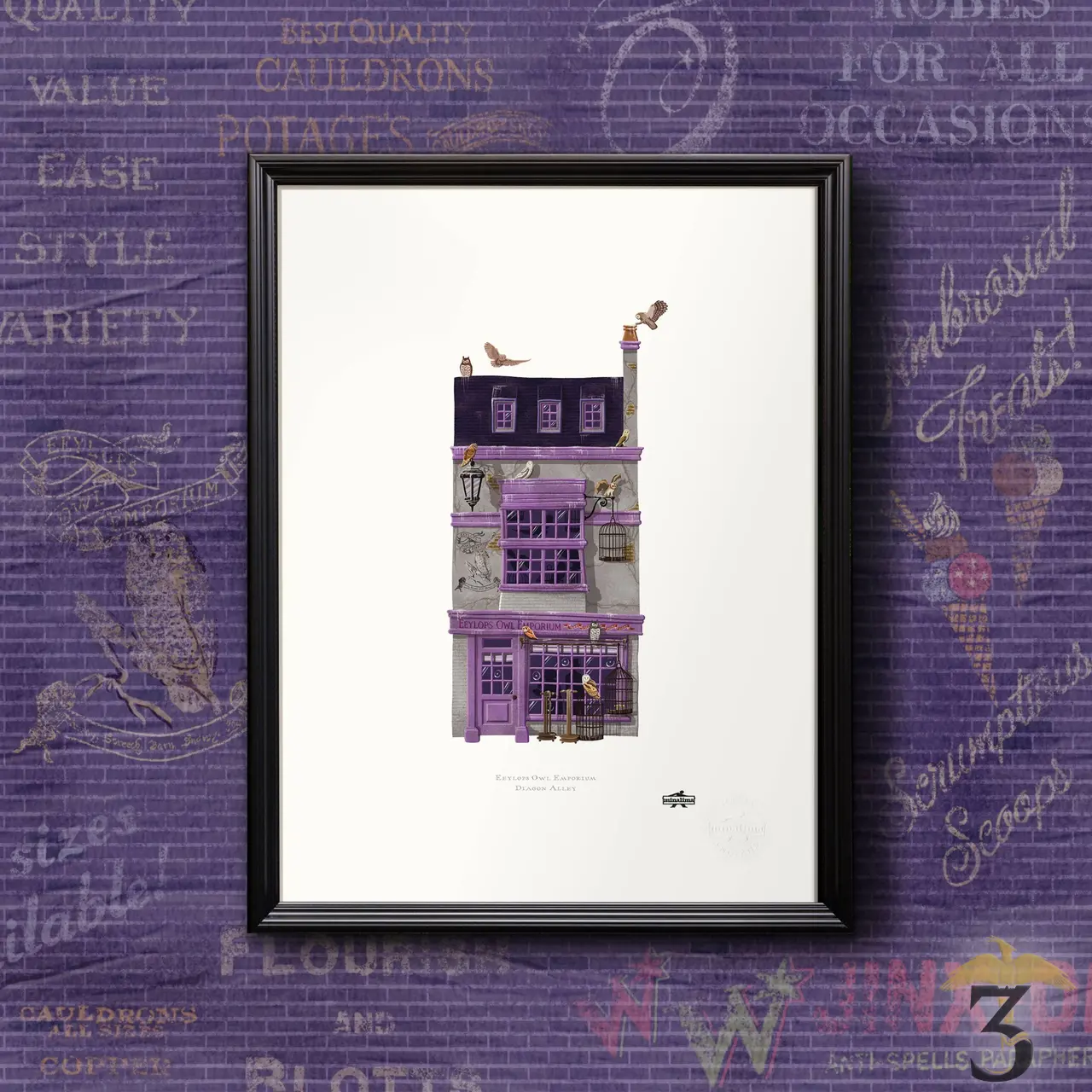 Art print minalima – boutique eeylops au royaume du hibou - Les Trois Reliques, magasin Harry Potter - Photo N°4