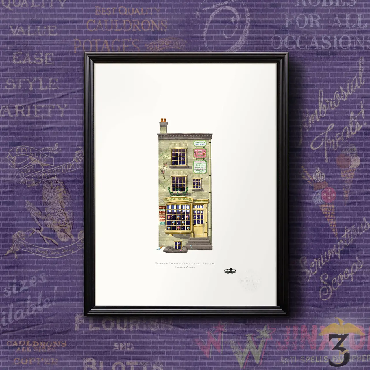 Art print minalima – le glacier florian fortarome - Les Trois Reliques, magasin Harry Potter - Photo N°4