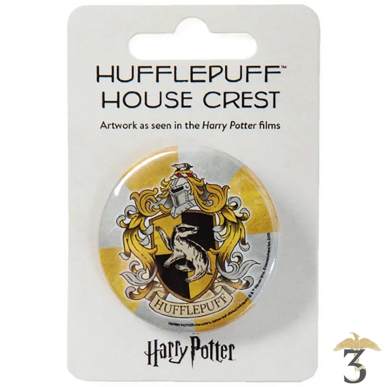 Badge Armoiries de Poufsouffle 3 Reliques Harry Potter
