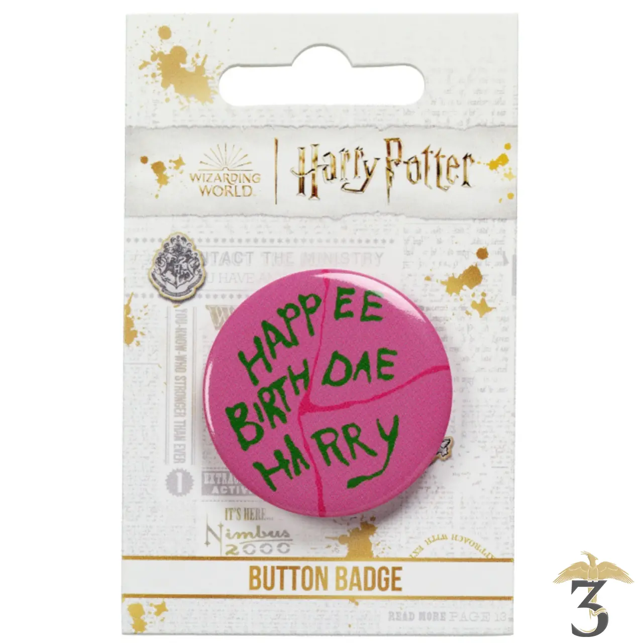 Badge happee birthdae – harry potter - Les Trois Reliques, magasin Harry Potter - Photo N°2