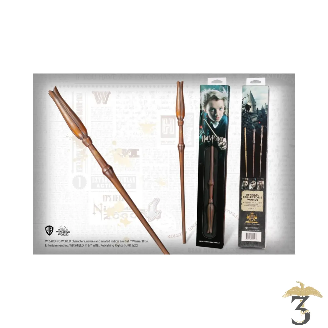 Baguette de Luna Lovegood version blister - Les Trois Reliques, magasin Harry Potter - Photo N°2