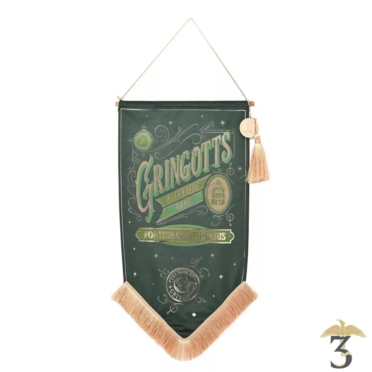 Bannière étendard gringotts - Les Trois Reliques, magasin Harry Potter - Photo N°1