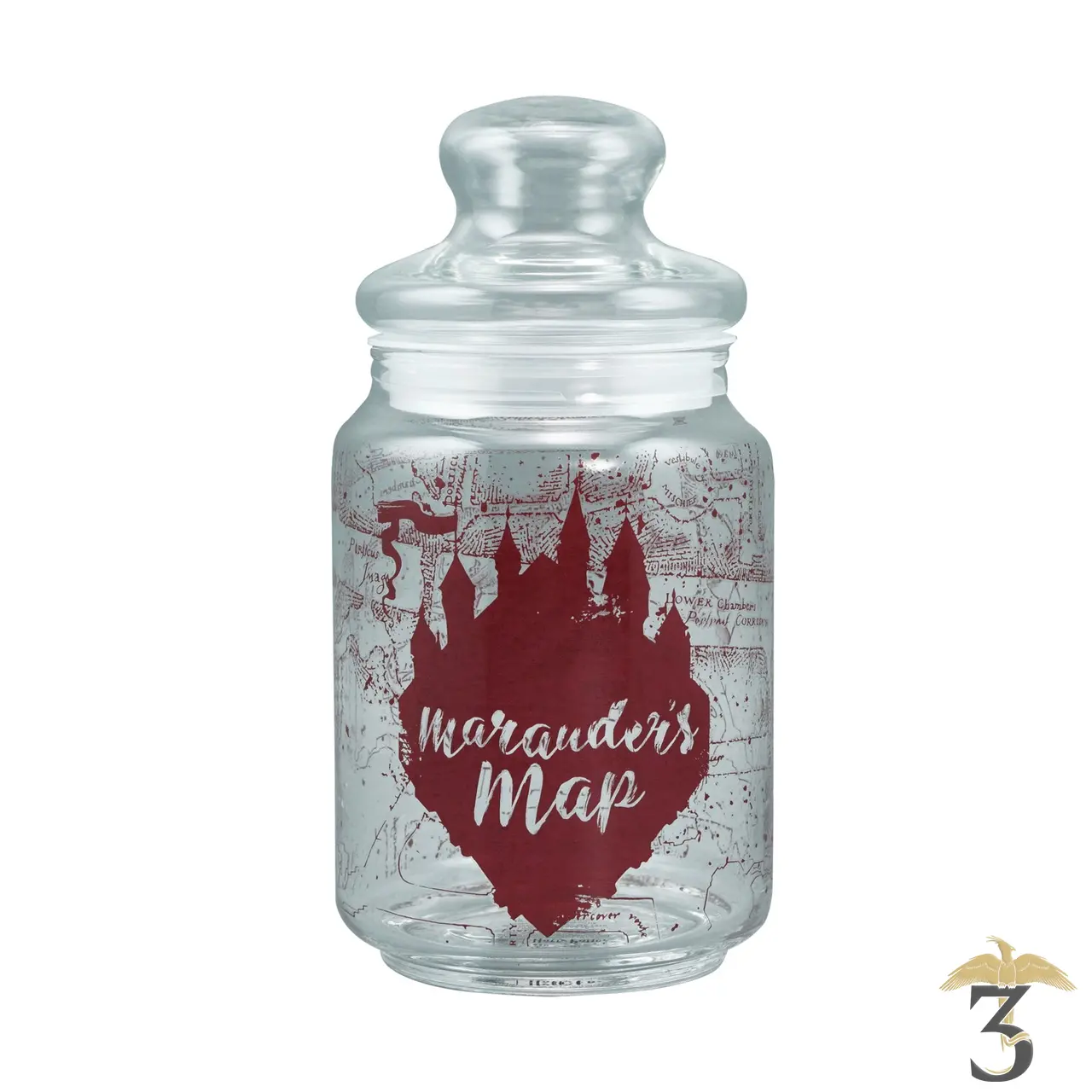 Bocal en verre carte du maraudeur 750 ml - Les Trois Reliques, magasin Harry Potter - Photo N°1