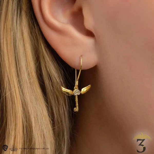 Boucles d oreilles cles volante - Les Trois Reliques, magasin Harry Potter - Photo N°2