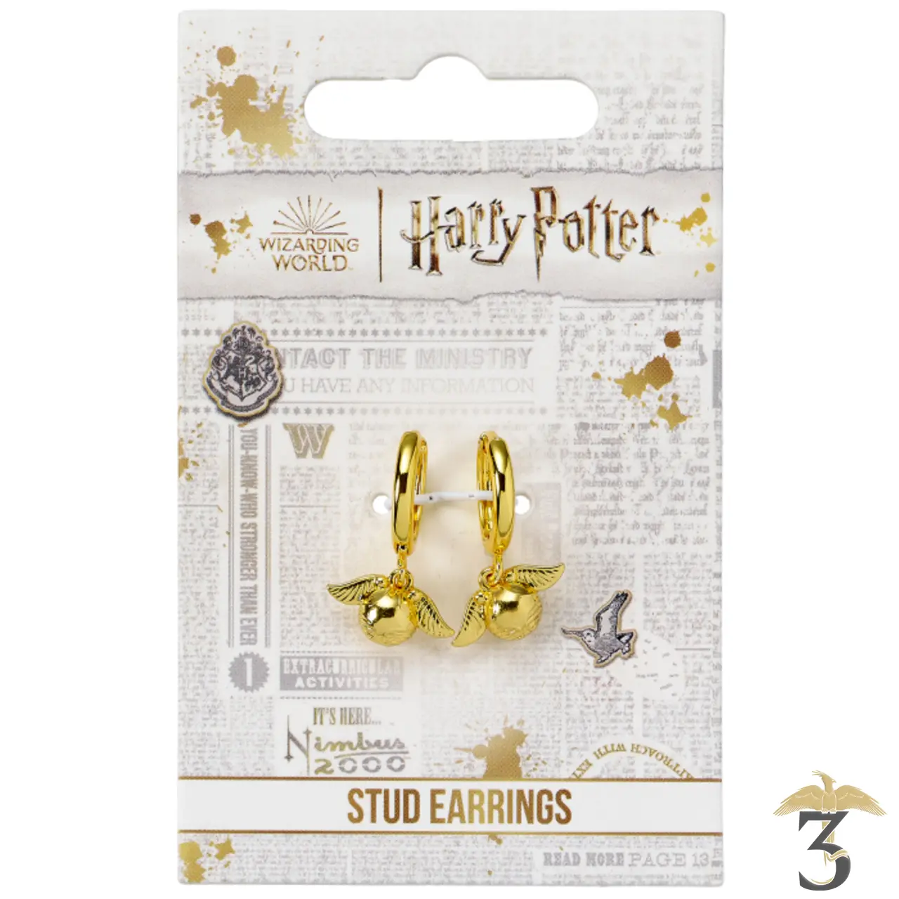 Boucles d oreilles créoles vif d or – harry potter - Les Trois Reliques, magasin Harry Potter - Photo N°2