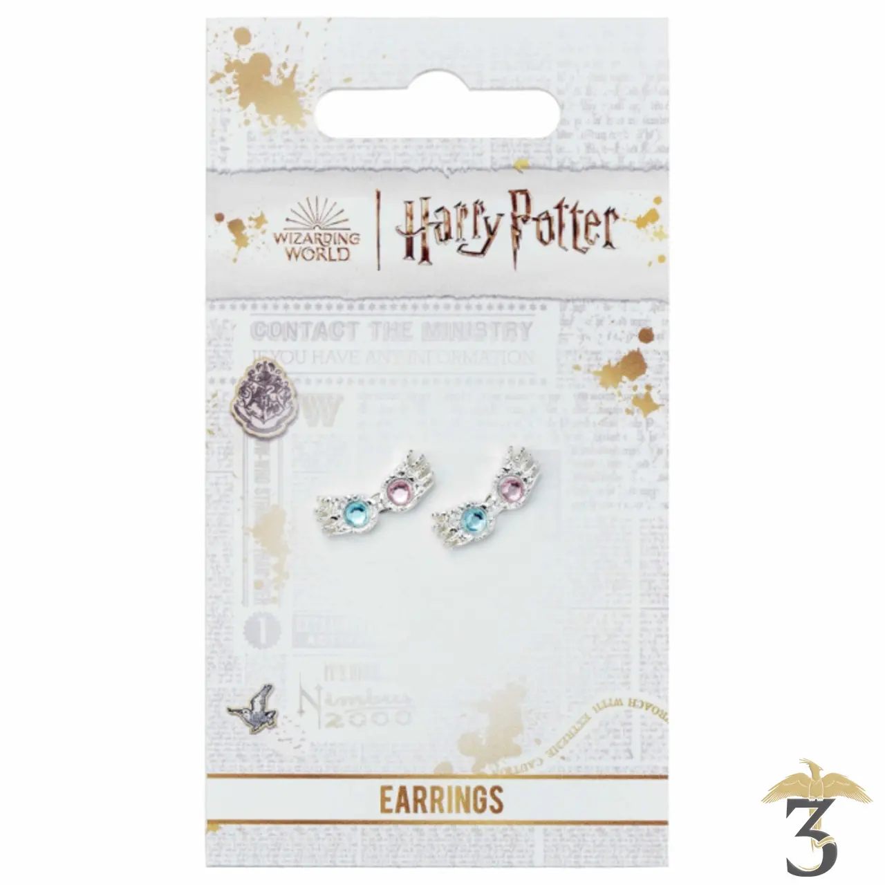 Boucles d oreilles lunettes de luna lovegood lorgnospectre - Les Trois Reliques, magasin Harry Potter - Photo N°2