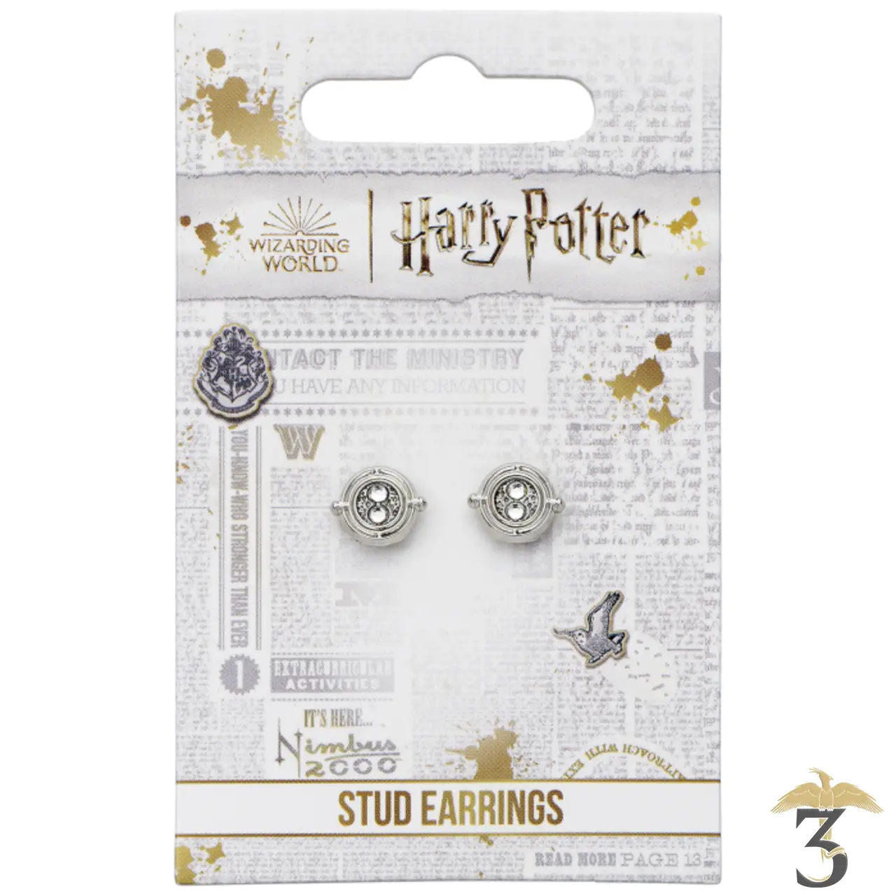 Boucles d oreilles retourneur de temps argenté - Les Trois Reliques, magasin Harry Potter - Photo N°2