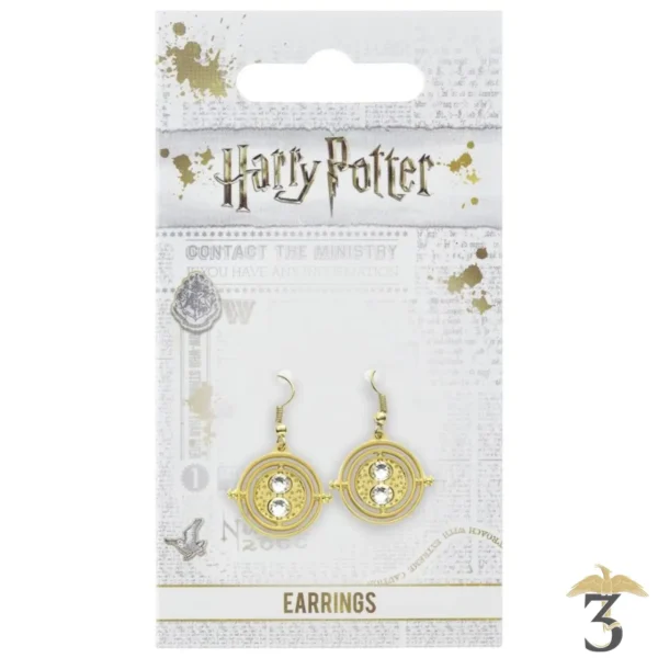 Boucles d oreilles retourneur de temps plaque or - Les Trois Reliques, magasin Harry Potter - Photo N°3