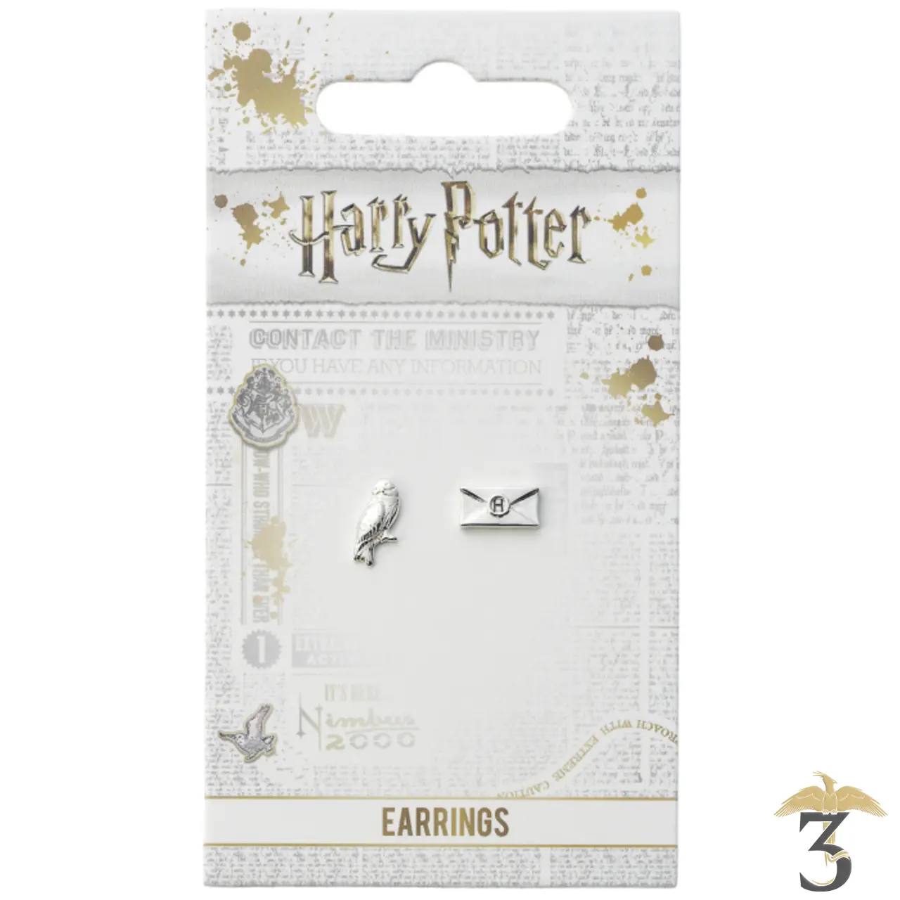 Boucles d’oreilles hedwige et lettre d acceptation - Les Trois Reliques, magasin Harry Potter - Photo N°2