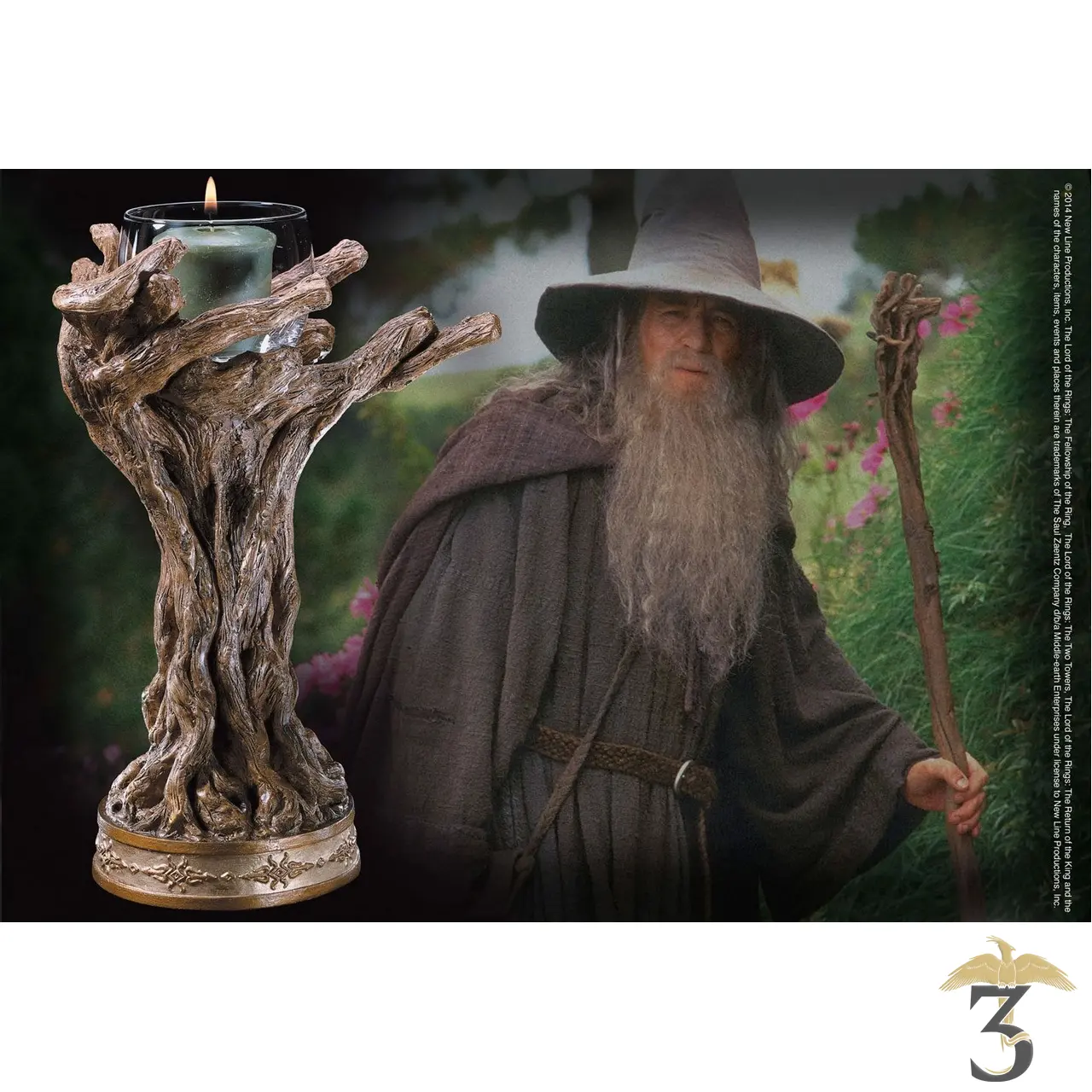 Bougeoir bâton de gandalf le gris – le seigneur des anneaux - Les Trois Reliques, magasin Harry Potter - Photo N°3