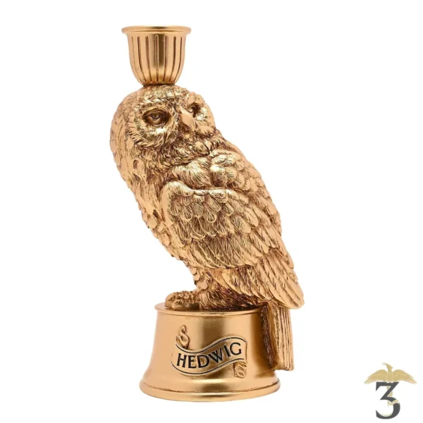 Bougeoir doré hedwige 23 cm – harry potter - Les Trois Reliques, magasin Harry Potter - Photo N°1