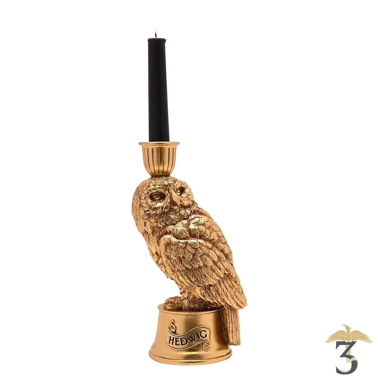Bougeoir doré hedwige 23 cm – harry potter - Les Trois Reliques, magasin Harry Potter - Photo N°4