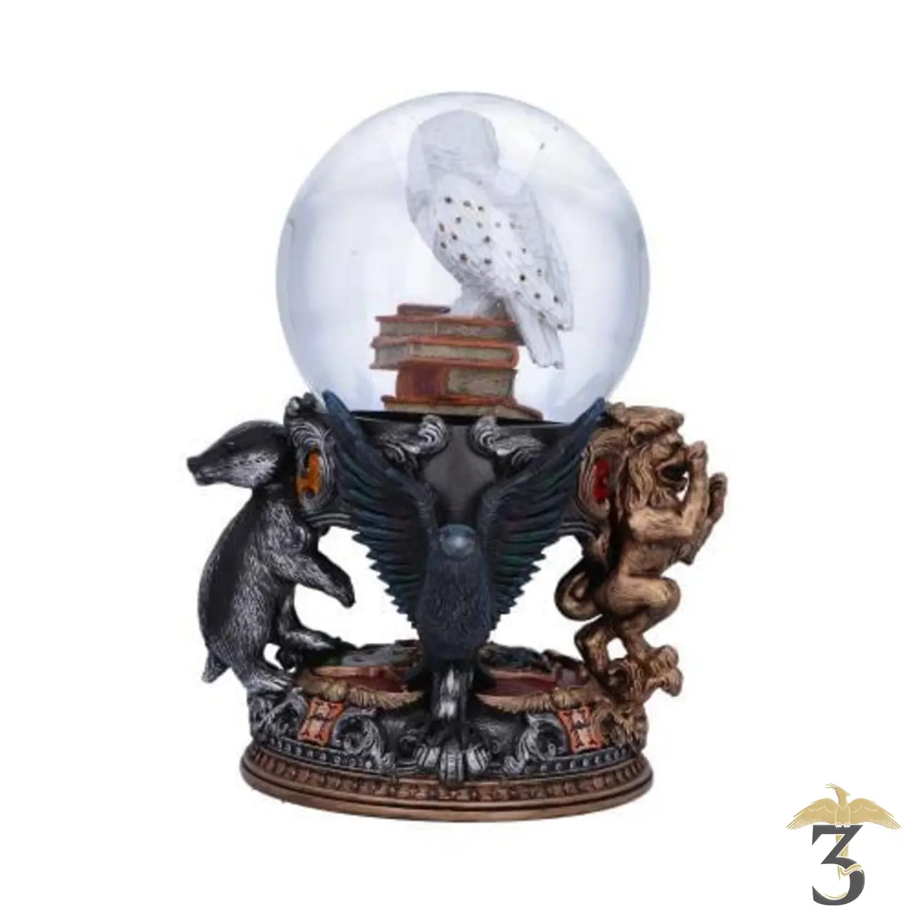 Boule a neige hedwige les4maisons – harry potter - Les Trois Reliques, magasin Harry Potter - Photo N°2