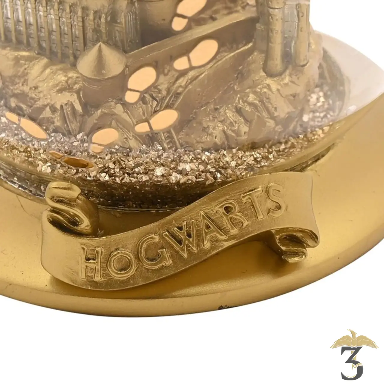 Boule de noël lumineuse château poudlard doré - Les Trois Reliques, magasin Harry Potter - Photo N°3
