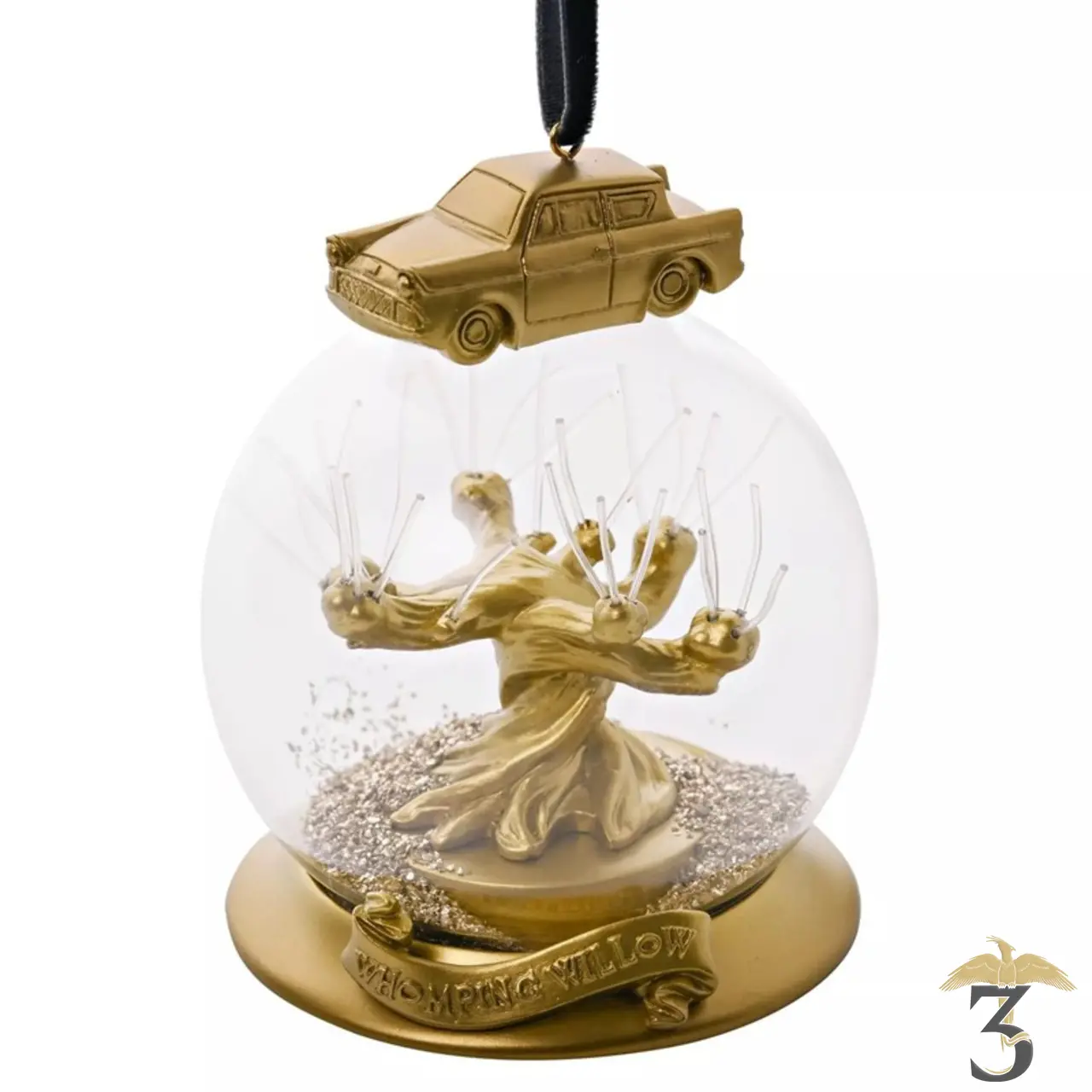 Boule de noël lumineuse saule cogneur doré - Les Trois Reliques, magasin Harry Potter - Photo N°1