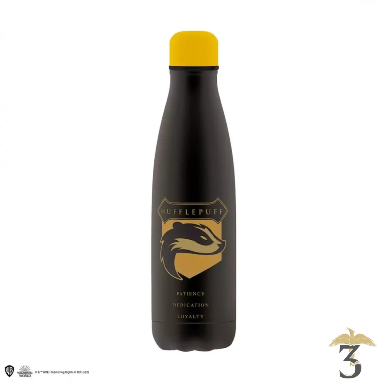 Bouteille isotherme blason poufsouffle 500ml - Les Trois Reliques, magasin Harry Potter - Photo N°1
