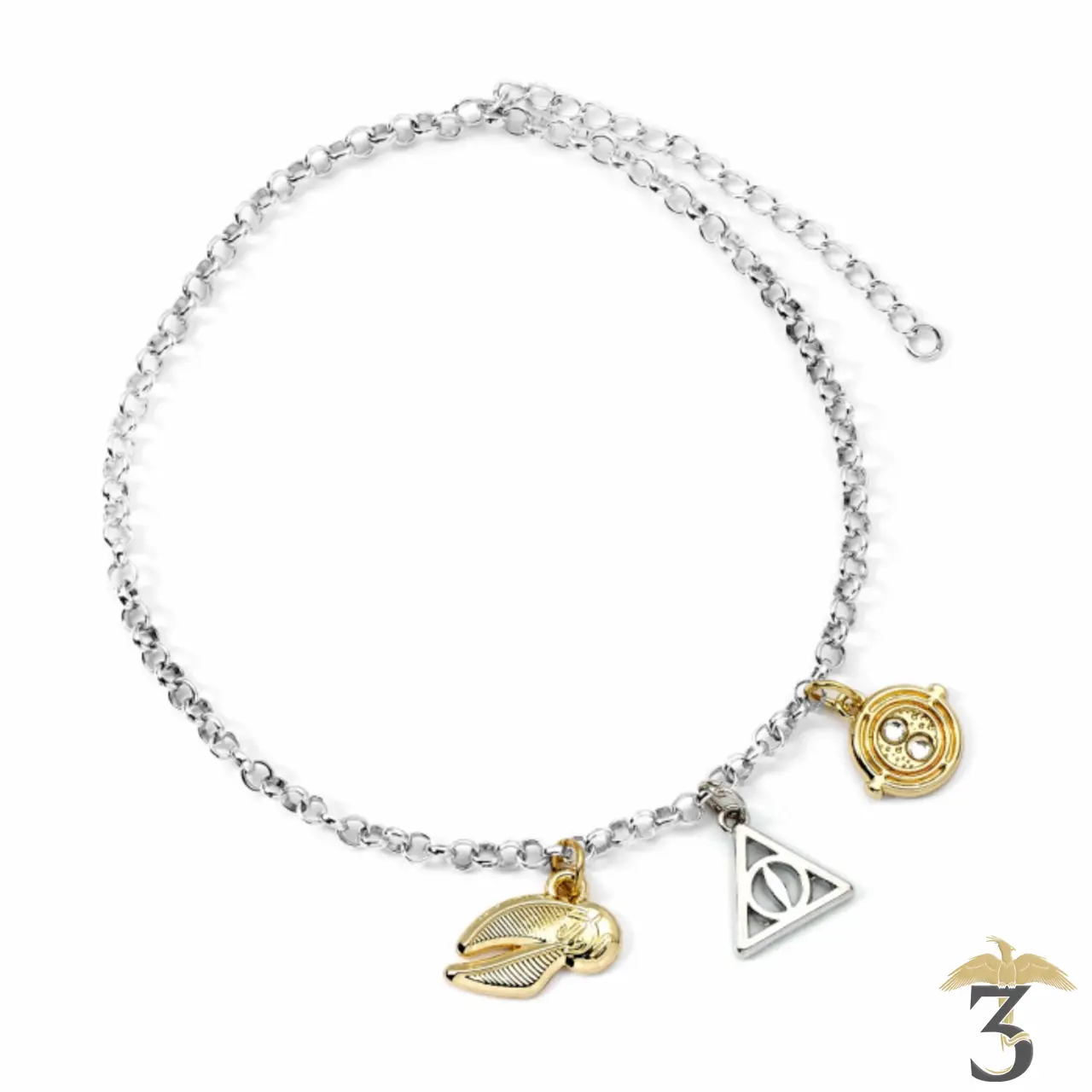 Bracelet 3 charms harry potter - Les Trois Reliques, magasin Harry Potter - Photo N°1