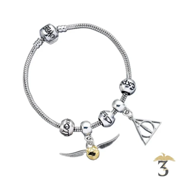 Bracelet charms plaque argente - Les Trois Reliques, magasin Harry Potter - Photo N°1
