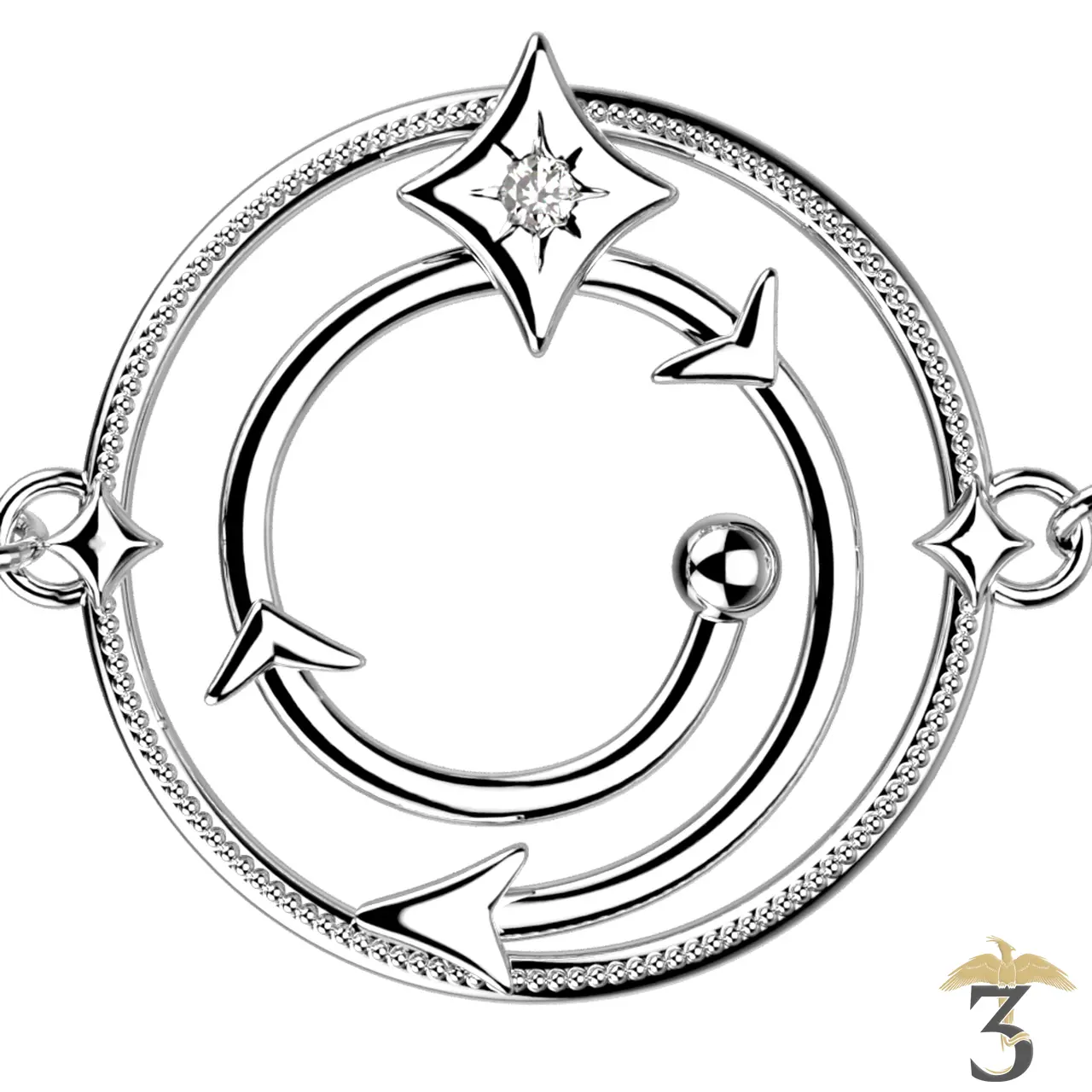 Bracelet enchantement argentée avec cuir – les georgettes x harry potter - Les Trois Reliques, magasin Harry Potter - Photo N°2