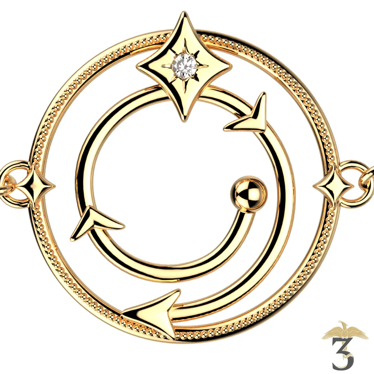 Bracelet enchantement dorée avec cuir – les georgettes x harry potter - Les Trois Reliques, magasin Harry Potter - Photo N°2