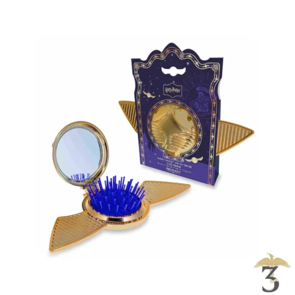 Brosse à cheveux vif d’or avec miroir - Les Trois Reliques, magasin Harry Potter - Photo N°1