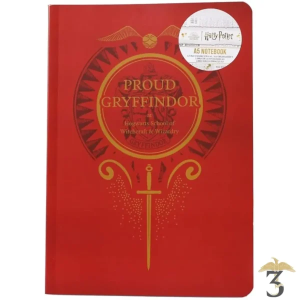 Cahier a5 proud gryffondor - Les Trois Reliques, magasin Harry Potter - Photo N°1