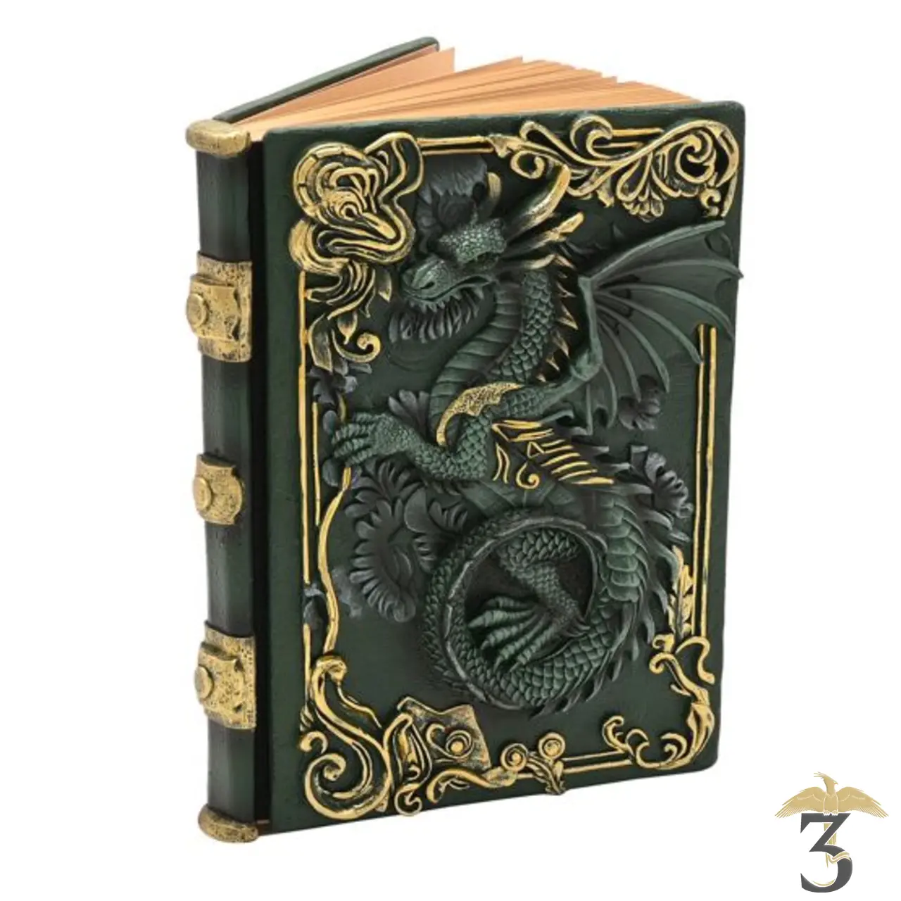 Carnet dragon vert 3d - Les Trois Reliques, magasin Harry Potter - Photo N°1