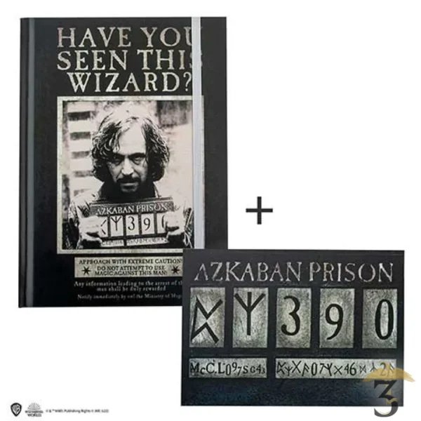 Carnet rigide et marque-page Sirius Black Azkaban - Harry Potter - Les Trois Reliques, magasin Harry Potter - Photo N°1