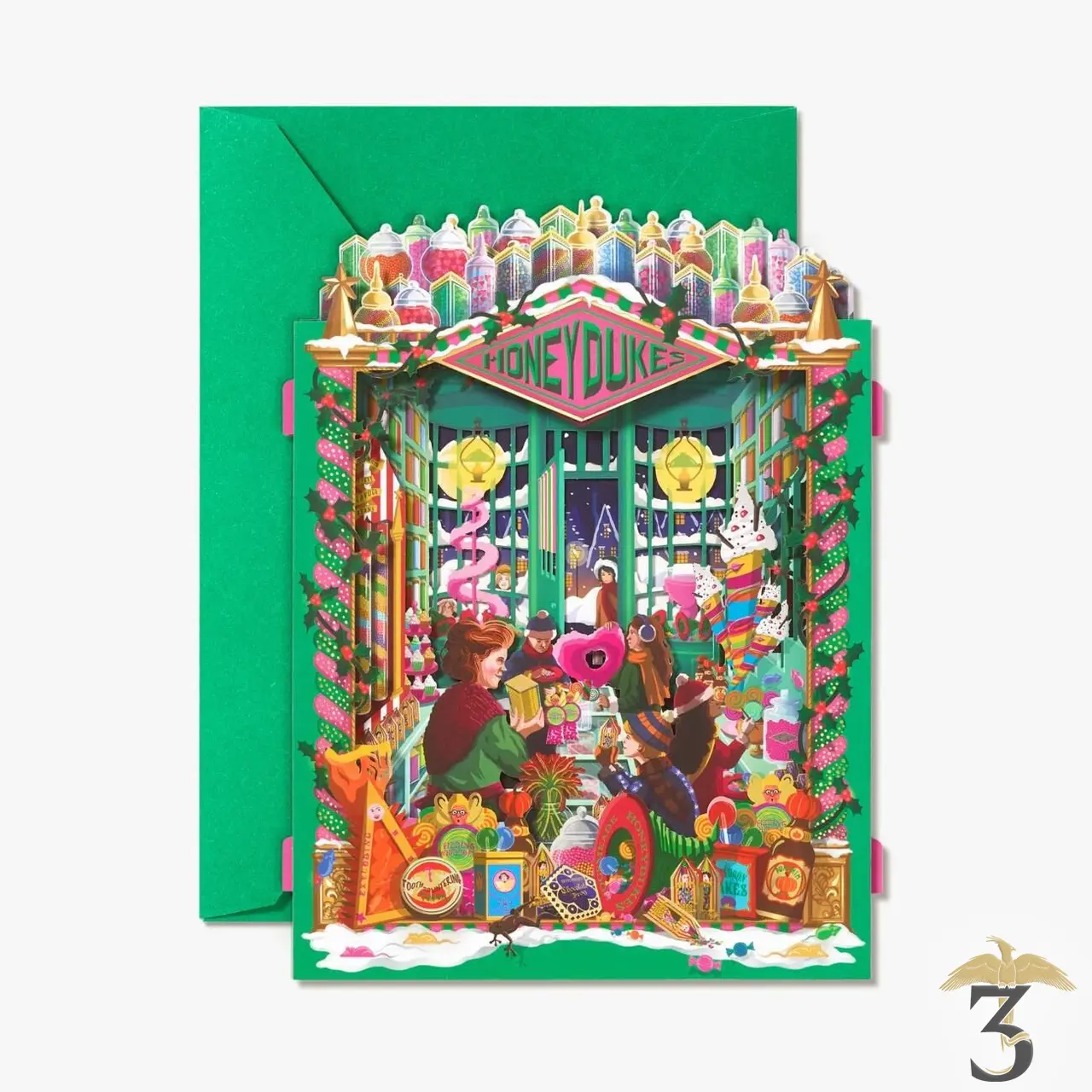 Carte de voeux 3d honeydukes - Les Trois Reliques, magasin Harry Potter - Photo N°1
