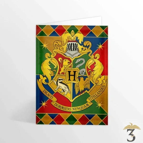 Carte de voeux - Blason de Poudlard - Les Trois Reliques, magasin Harry Potter - Photo N°1