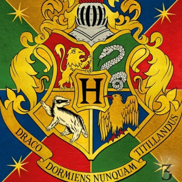 Carte de voeux - Blason de Poudlard - 3 Reliques Harry Potter