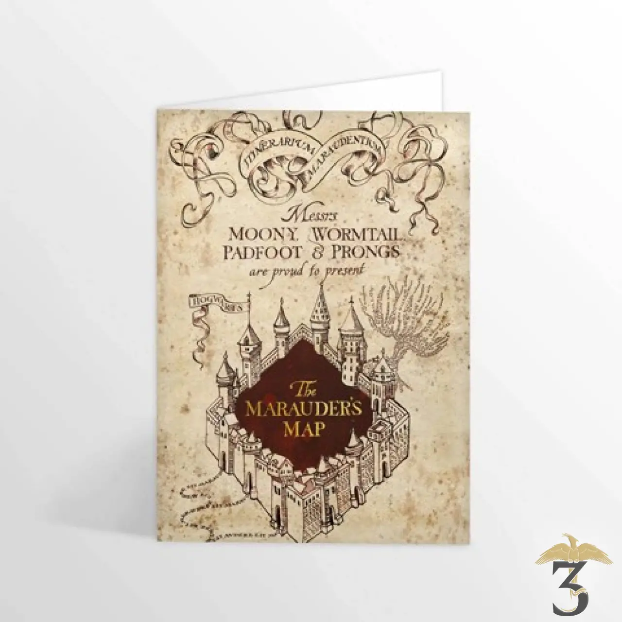 Carte de voeux - Carte du Maraudeur - Les Trois Reliques, magasin Harry Potter - Photo N°1