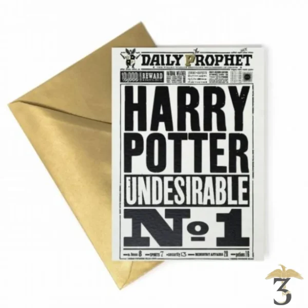 Carte de voeux - Harry Potter Indésirable No.1 - Les Trois Reliques, magasin Harry Potter - Photo N°1