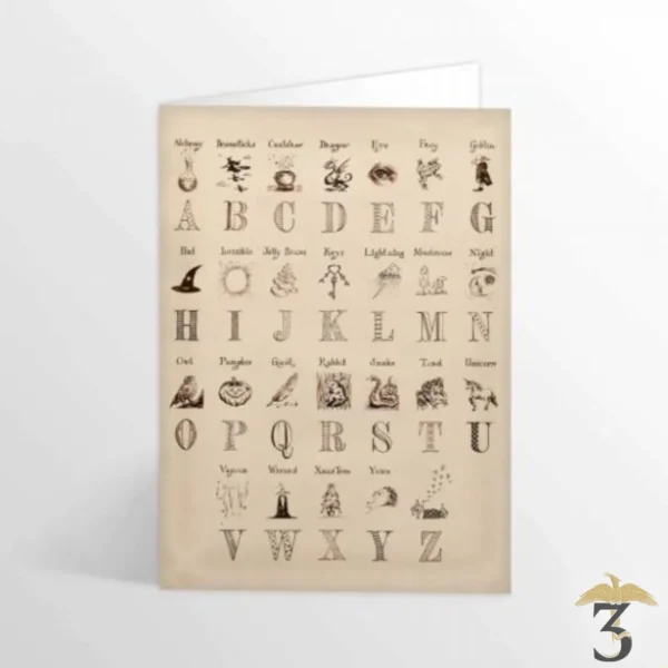 Carte de voeux - L'Alphabet de Harry - Les Trois Reliques, magasin Harry Potter - Photo N°1