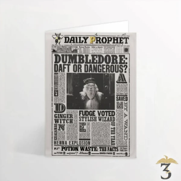 Carte de vœux lenticulaire - Dumbledore: Ridicule ou Dangereux? - Les Trois Reliques, magasin Harry Potter - Photo N°1