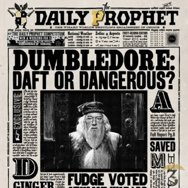 Carte de vœux lenticulaire - Dumbledore: Ridicule ou Dangereux? - Les Trois Reliques, magasin Harry Potter - Photo N°2