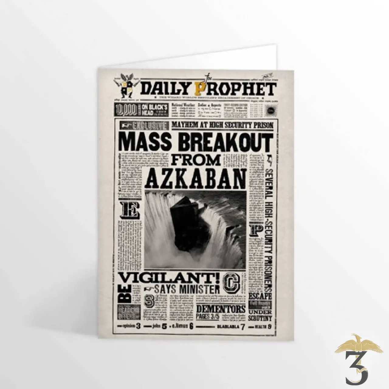 Carte de voeux lenticulaire - Évasion Massive d'Azkaban - Les Trois Reliques, magasin Harry Potter - Photo N°1