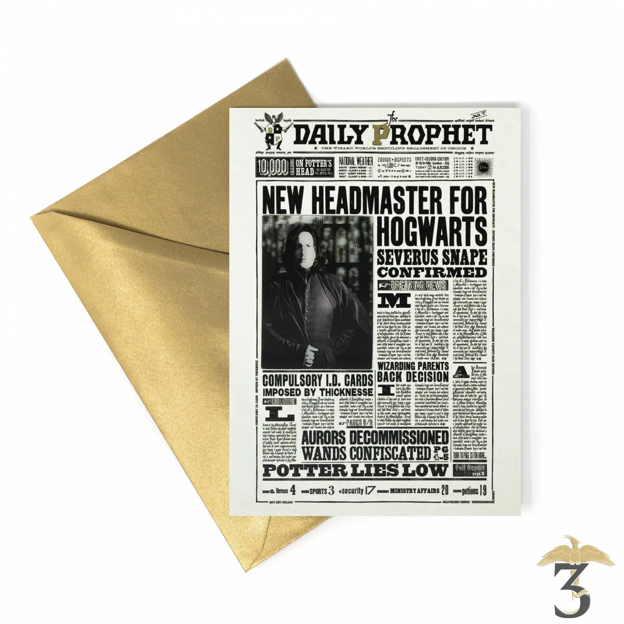 CARTE LENTICULAIRE NEW HEADMASTER - Les Trois Reliques, magasin Harry Potter - Photo N°2