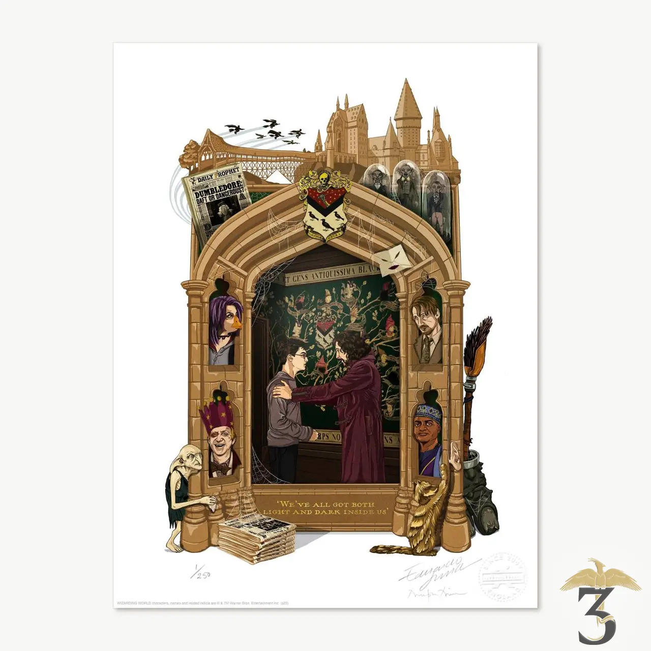 Carte postale ´´we´ve all got both light and dark inside us´´ – minalima - Les Trois Reliques, magasin Harry Potter - Photo N°2