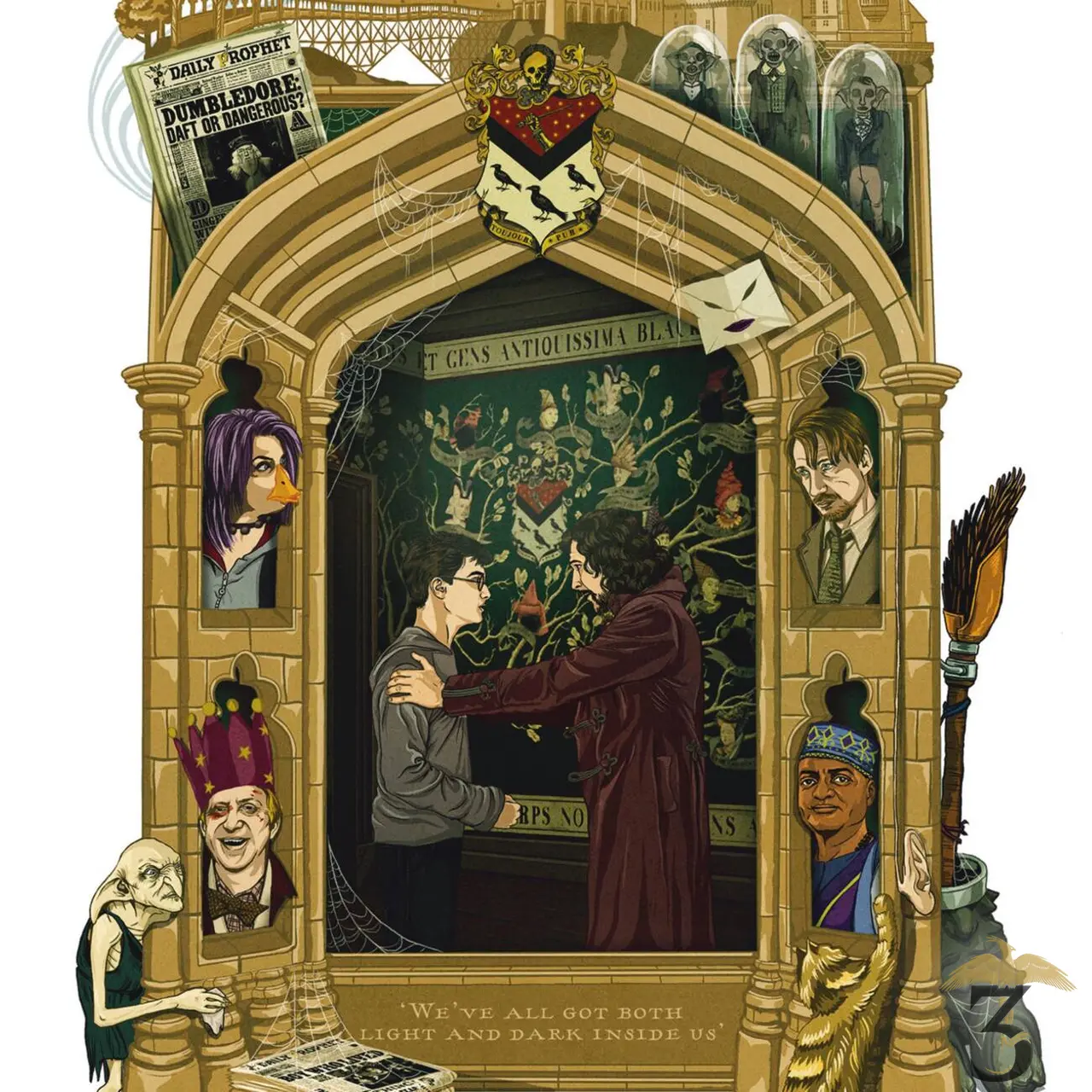 Carte postale ´´we´ve all got both light and dark inside us´´ – minalima - Les Trois Reliques, magasin Harry Potter - Photo N°3