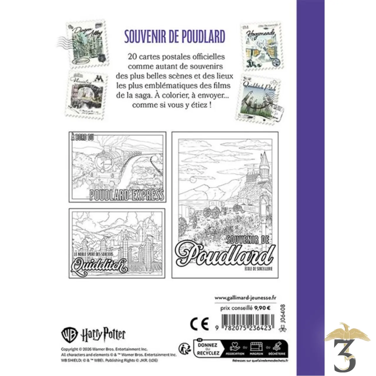 Cartes postales à colorier – souvenir de poudlard – harry potter - Les Trois Reliques, magasin Harry Potter - Photo N°2