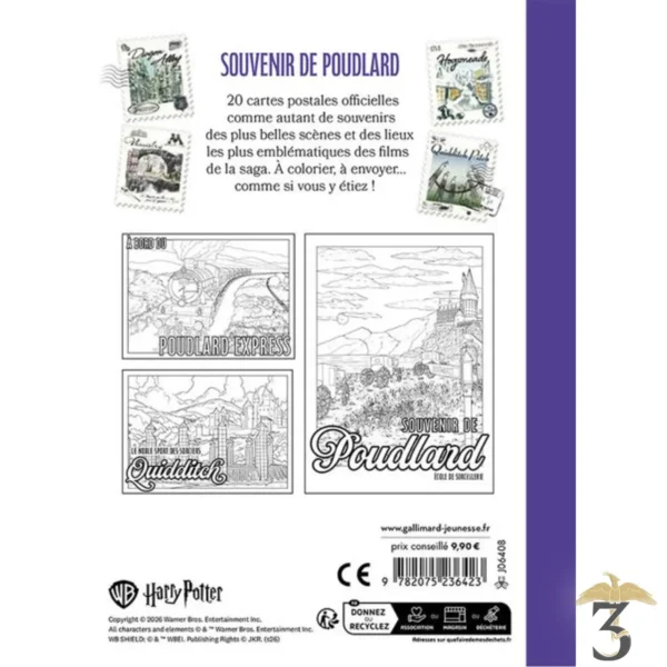 Cartes postales à colorier – souvenir de poudlard – harry potter - Les Trois Reliques, magasin Harry Potter - Photo N°2