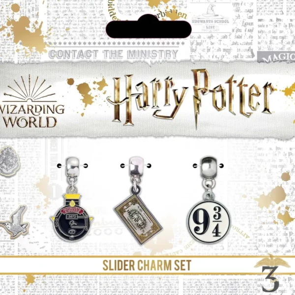 CHARM SET POUDLARD EXPRESS x3 – PLAQUE ARGENT - Les Trois Reliques, magasin Harry Potter - Photo N°6