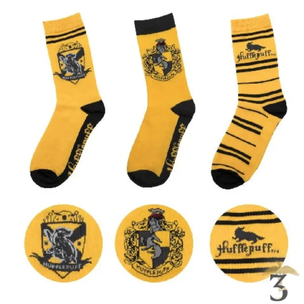 Chaussettes Poufsouffle (3 paires) - Les Trois Reliques, magasin Harry Potter - Photo N°1