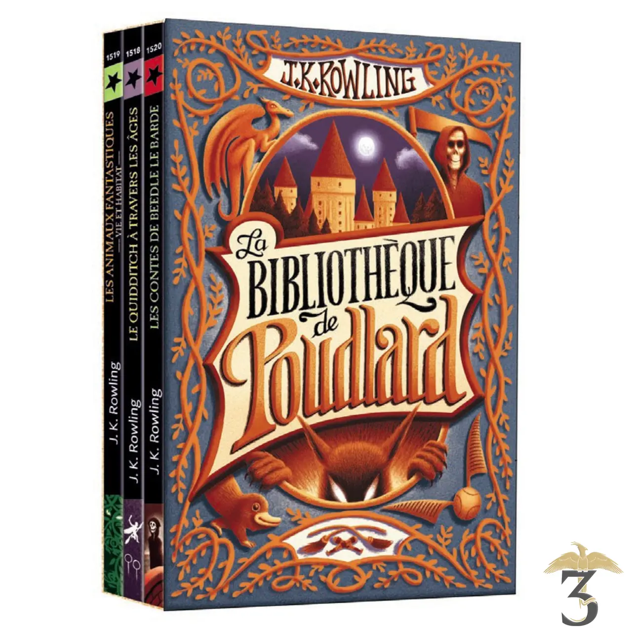 Coffret La Bibliothèque de Poudlard - Nouvelles couvertures 2020 - Les Trois Reliques, magasin Harry Potter - Photo N°1