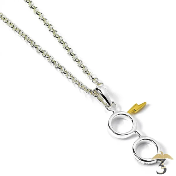 COLLIER ECLAIR ET LUNETTES – ARGENT 925EME - Les Trois Reliques, magasin Harry Potter - Photo N°1