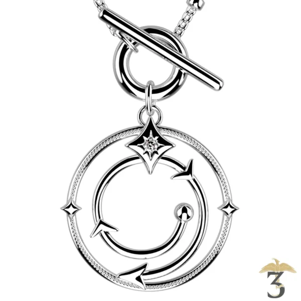 Collier enchantement argentée avec cuir – les georgettes x harry potter - Les Trois Reliques, magasin Harry Potter - Photo N°3